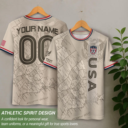 Custom USA Soccer Jersey For Men Women & Kids, Personalized American Soccer Jersey, Americana Game Day Outfit, USA Soccer Jersey Team | BM80