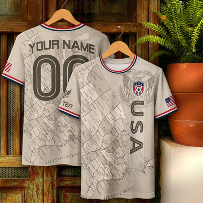 Custom USA Soccer Jersey For Men Women & Kids, Personalized American Soccer Jersey, Americana Game Day Outfit, USA Soccer Jersey Team | BM80