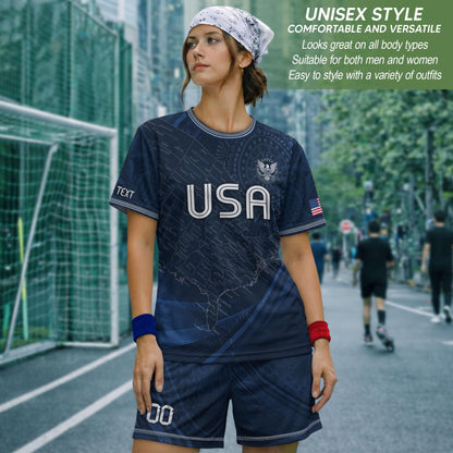 Custom USA Soccer Jersey For Men Women & Kids, Personalized American Soccer Jersey, Americana Game Day Outfit, USA Soccer Jersey Team | UE36