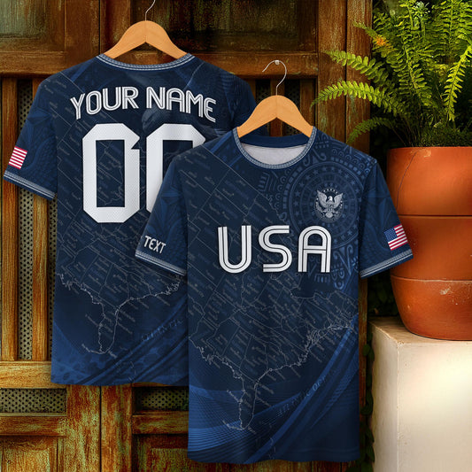 Custom USA Soccer Jersey For Men Women & Kids, Personalized American Soccer Jersey, Americana Game Day Outfit, USA Soccer Jersey Team | UE36