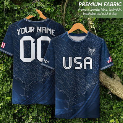 Custom USA Soccer Jersey For Men Women & Kids, Personalized American Soccer Jersey, Americana Game Day Outfit, USA Soccer Jersey Team | UE36