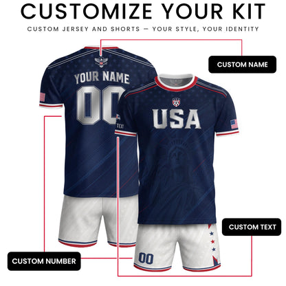 Custom USA Soccer Jersey For Men Women & Kids, Personalized American Soccer Jersey, Americana Game Day Outfit, USA Soccer Jersey Team | ZM64
