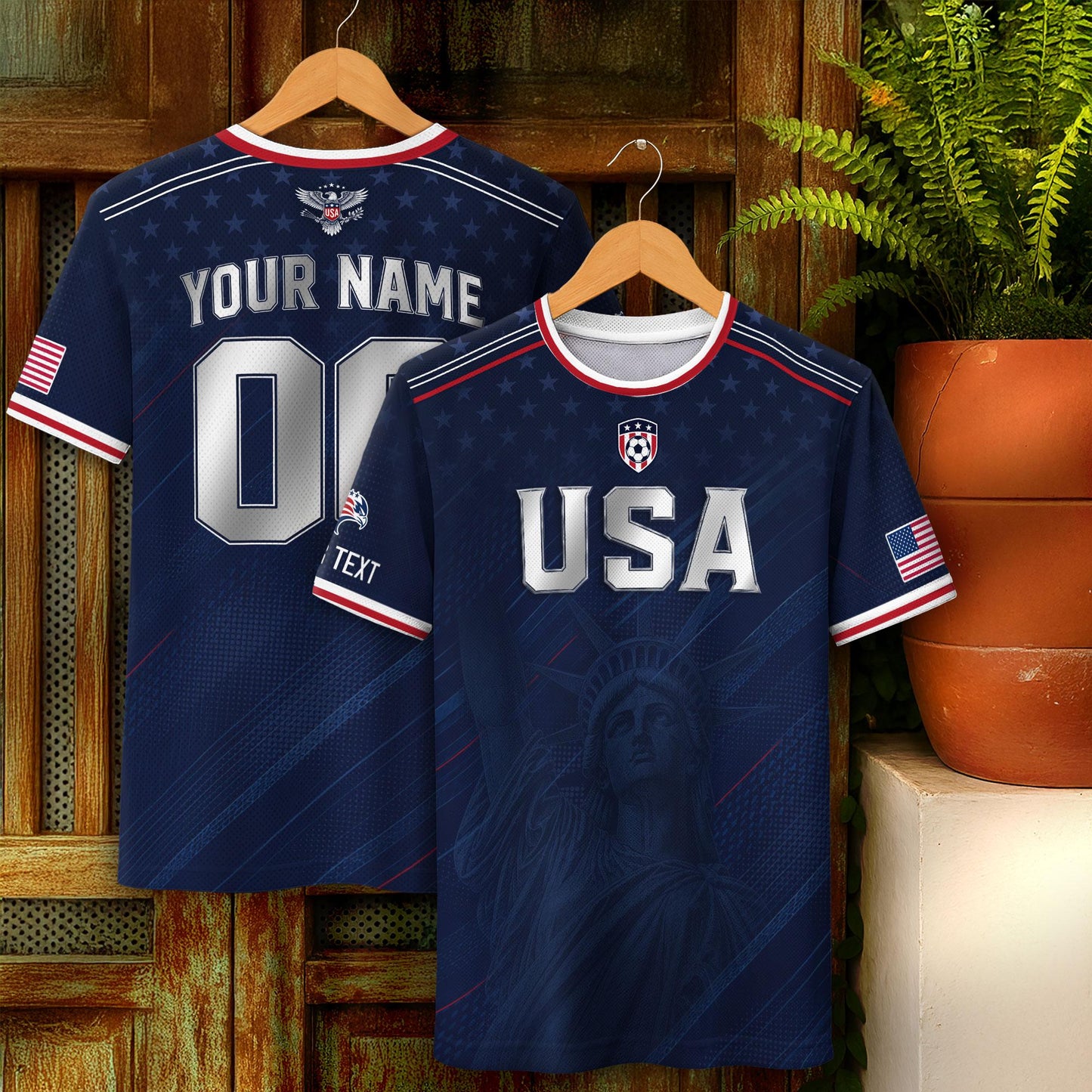 Custom USA Soccer Jersey For Men Women & Kids, Personalized American Soccer Jersey, Americana Game Day Outfit, USA Soccer Jersey Team | ZM64