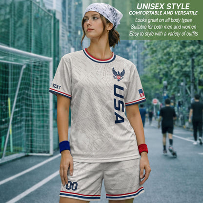 Custom USA Soccer Jersey For Men Women & Kids, Personalized American Soccer Jersey, Americana Game Day Outfit, USA Soccer Jersey Team | LX27