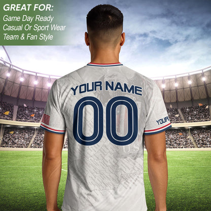 Custom USA Soccer Jersey For Men Women & Kids, Personalized American Soccer Jersey, Americana Game Day Outfit, USA Soccer Jersey Team | LX27