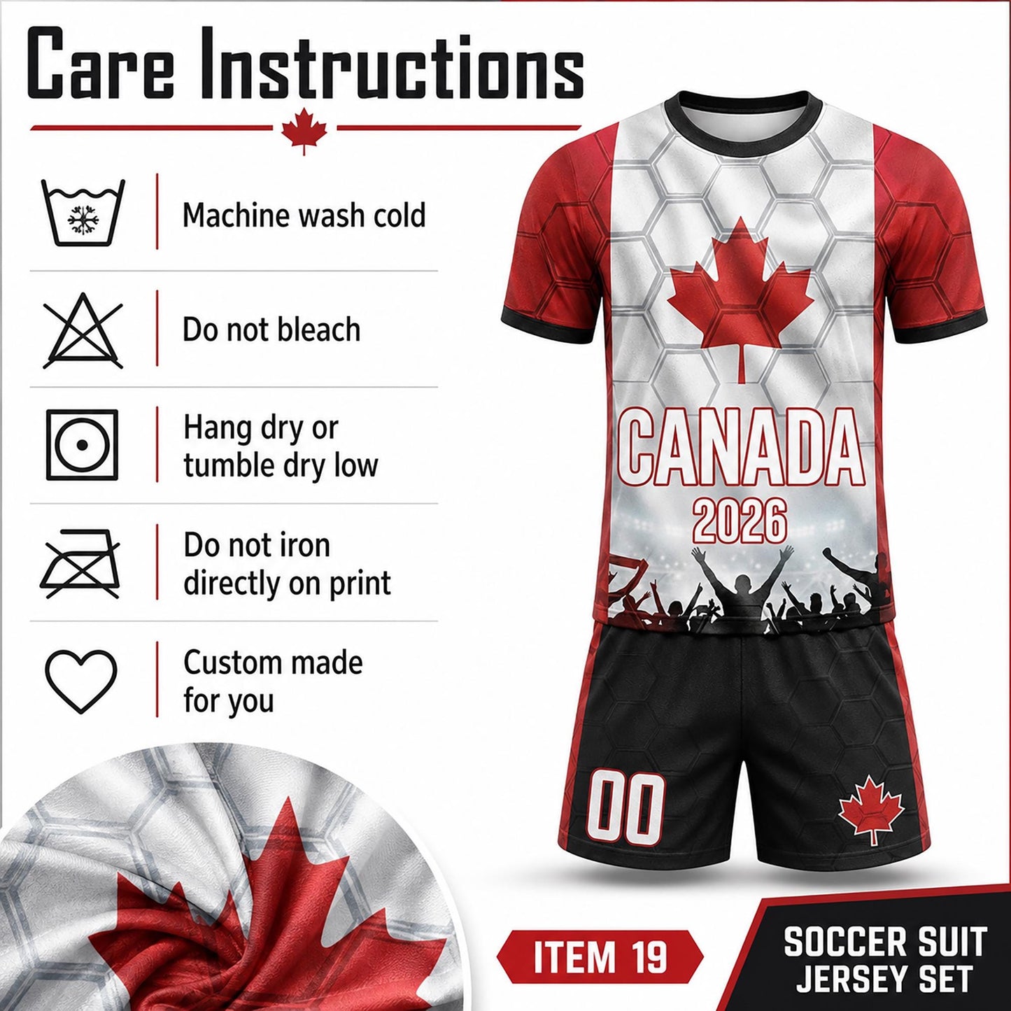Custom Canada Soccer Jersey 2026 World Cup, Personalized Name Number Shirt, Unisex Fan Apparel Gift | ZA89