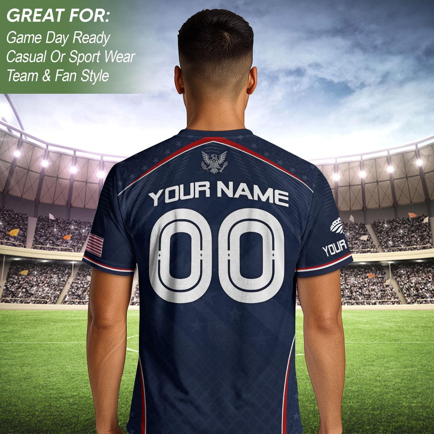 Custom USA Soccer Jersey For Men Women & Kids, Personalized American Soccer Jersey, Americana Game Day Outfit, USA Soccer Jersey Team | DI60