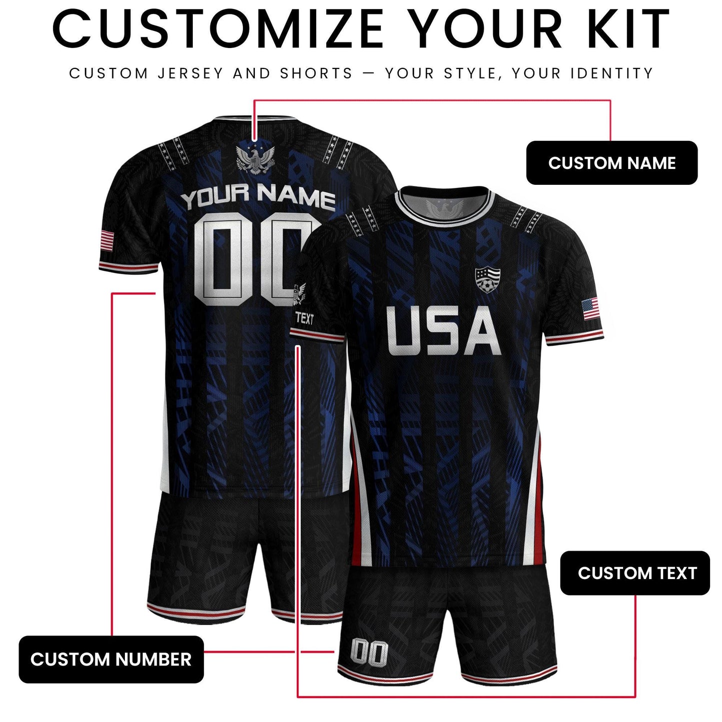 Custom USA Soccer Jersey For Men Women & Kids, Personalized American Soccer Jersey, Americana Game Day Outfit, USA Soccer Jersey Team | VY29