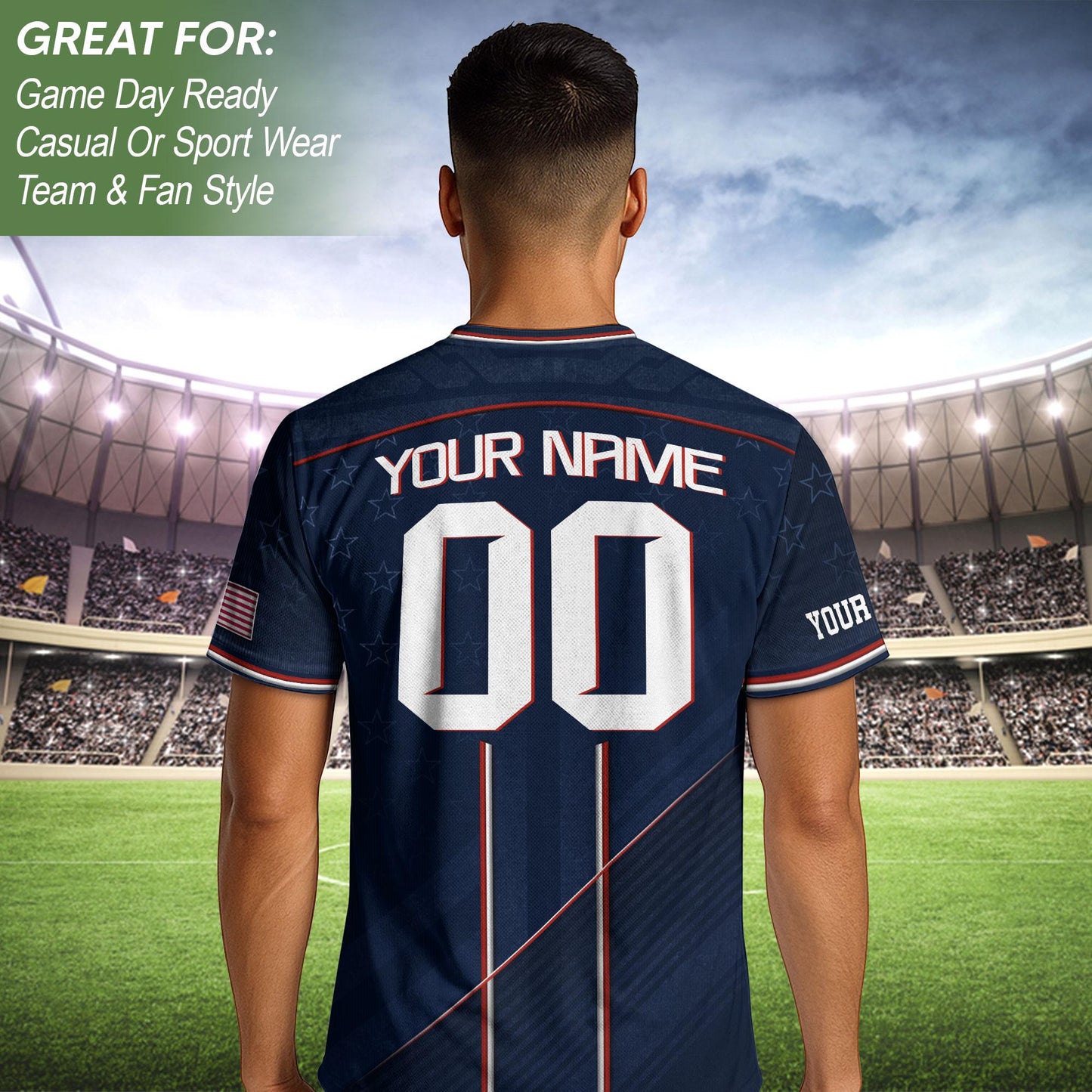 Custom USA Soccer Jersey For Men Women & Kids, Personalized American Soccer Jersey, Americana Game Day Outfit, USA Soccer Jersey Team | TT17