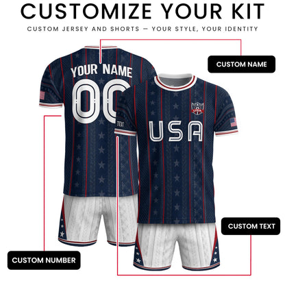 Custom USA Soccer Jersey For Men Women & Kids, Personalized American Soccer Jersey, Americana Game Day Outfit, USA Soccer Jersey Team | JK87