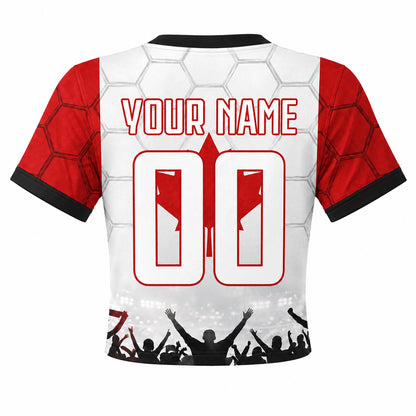 Custom Canada Crop Top Soccer Jersey 2026, Personalized Name Number World Cup Shirt for Women, Game Day Fan Gift | VC48
