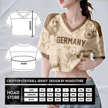 Custom Cheerleading Germany Football Jersey for Women, Personalized Printed Name Number Mesh Crop Top, White Navy Soccer Jersey,German Shirt | WL51