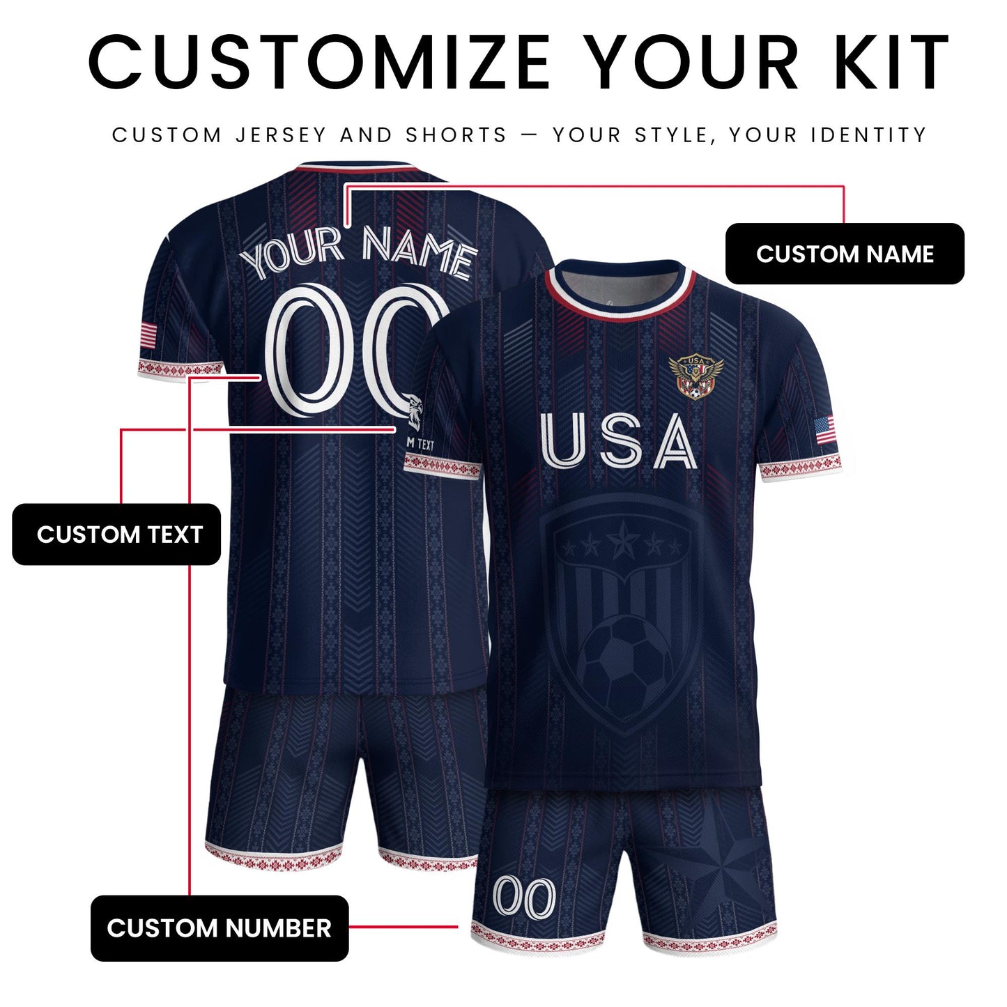 Custom USA Soccer Jersey For Men Women & Kids, Personalized American Soccer Jersey, Americana Game Day Outfit, USA Soccer Jersey Team | LW39