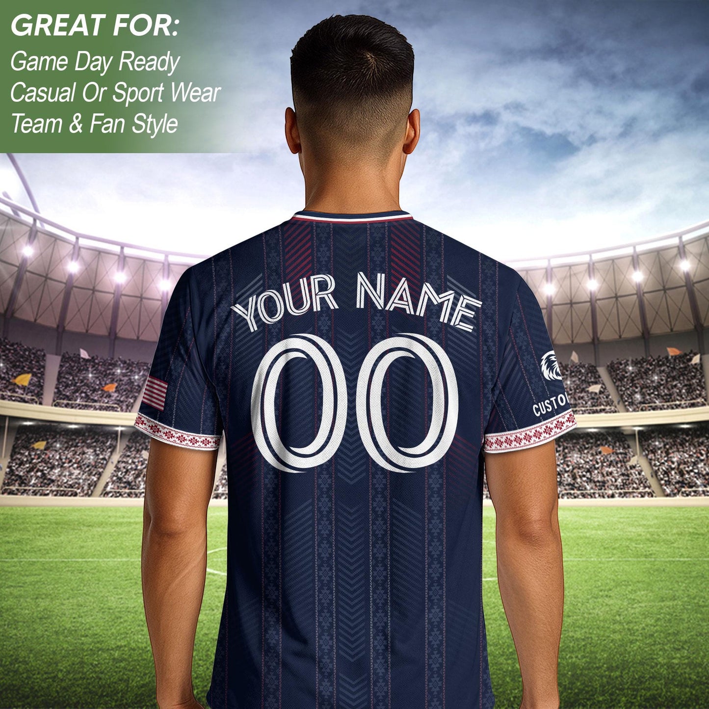 Custom USA Soccer Jersey For Men Women & Kids, Personalized American Soccer Jersey, Americana Game Day Outfit, USA Soccer Jersey Team | LW39