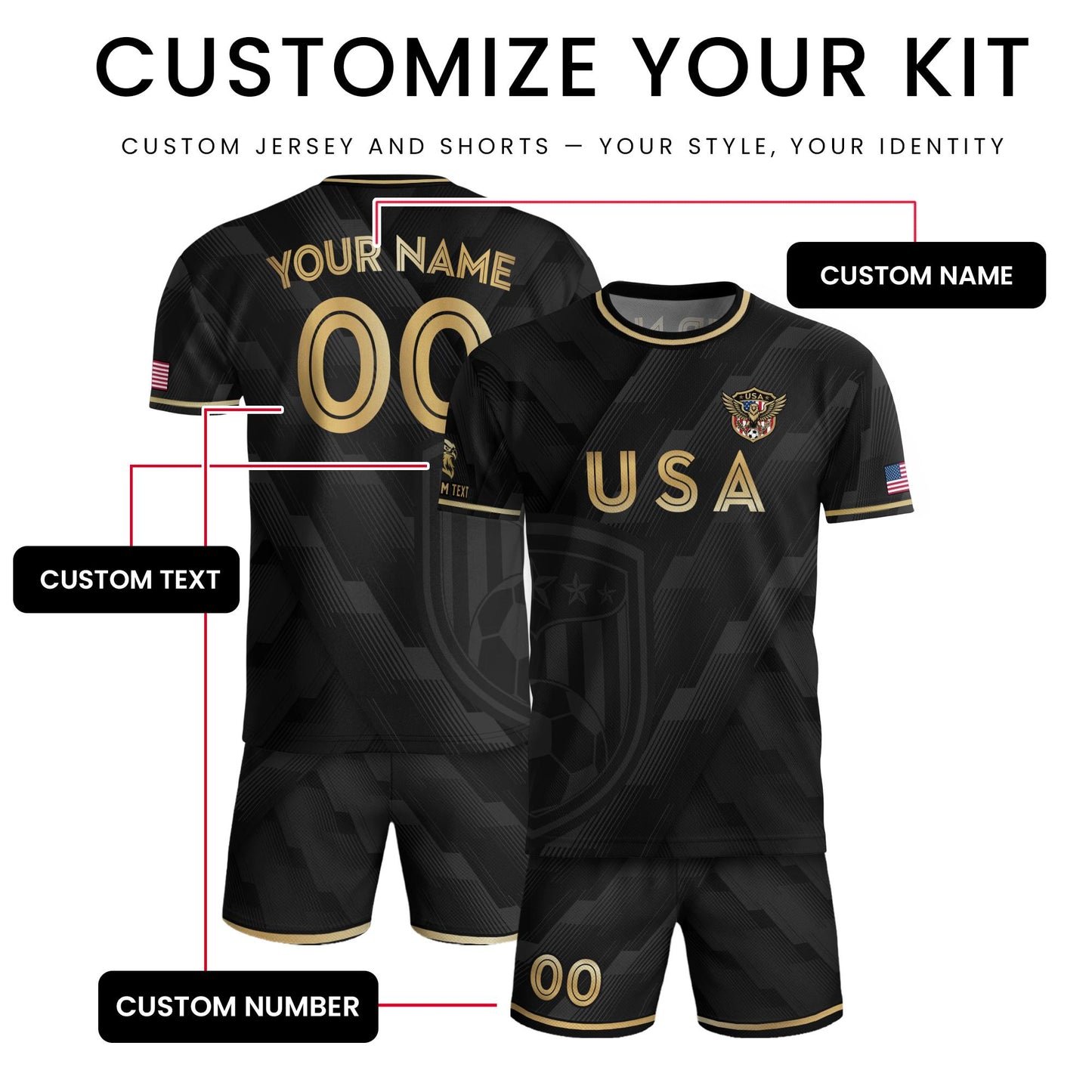 Custom USA Soccer Jersey For Men Women & Kids, Personalized American Soccer Jersey, Americana Game Day Outfit, USA Soccer Jersey Team | PR54