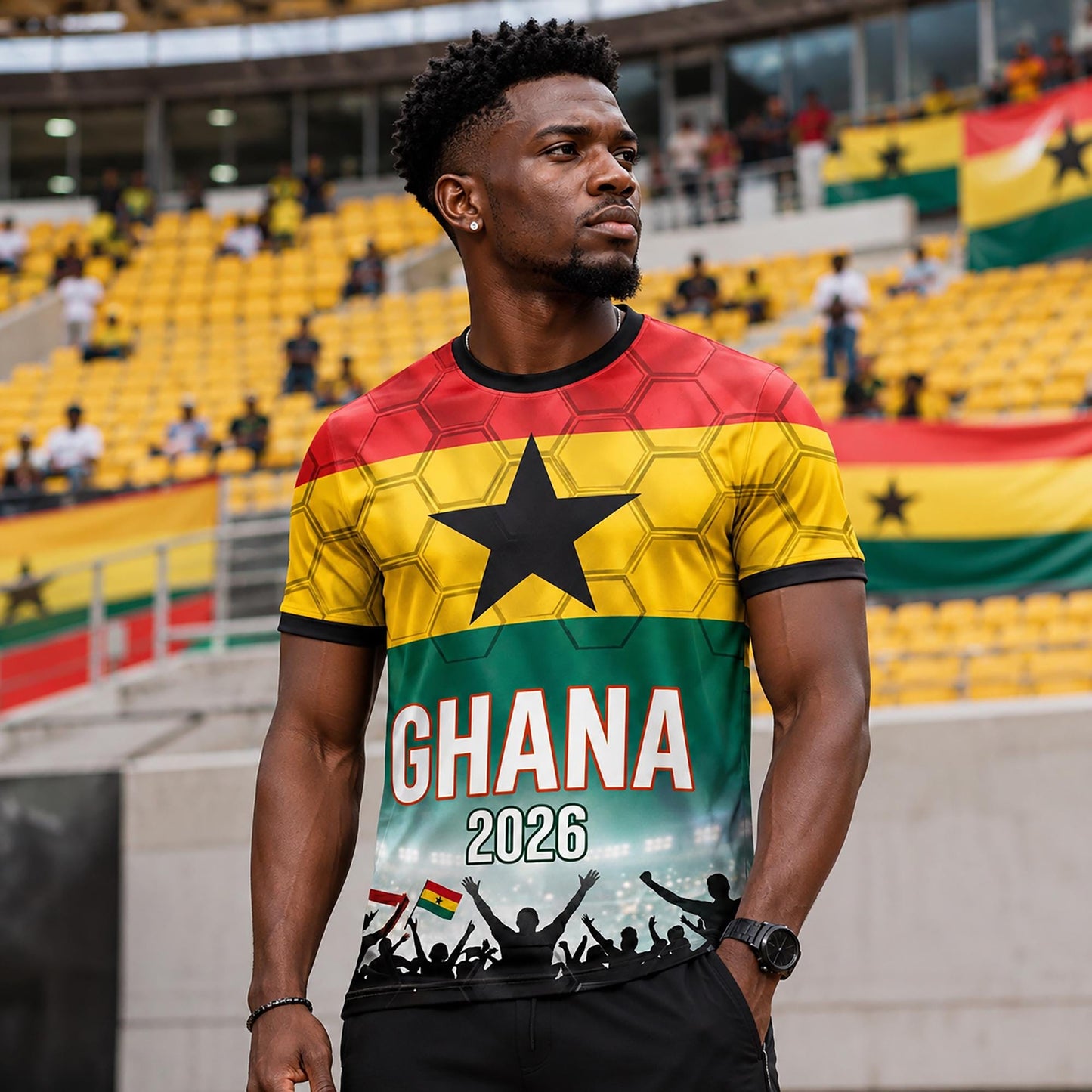 Custom Ghana Soccer Jersey 2026 World Cup, Personalized Name Number Shirt, Unisex Fan Apparel Gift | QF31