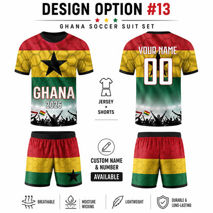 Custom Ghana Soccer Jersey 2026 World Cup, Personalized Name Number Shirt, Unisex Fan Apparel Gift | QF31