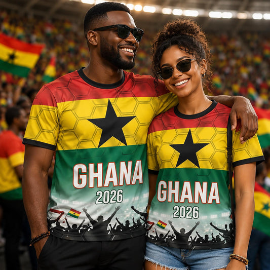 Custom Ghana Soccer Jersey 2026 World Cup, Personalized Name Number Shirt, Unisex Fan Apparel Gift | QF31