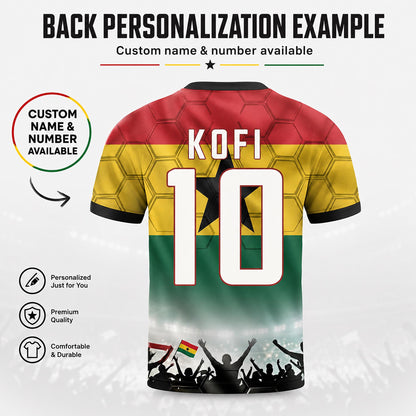 Custom Ghana Soccer Jersey 2026 World Cup, Personalized Name Number Shirt, Unisex Fan Apparel Gift | QF31