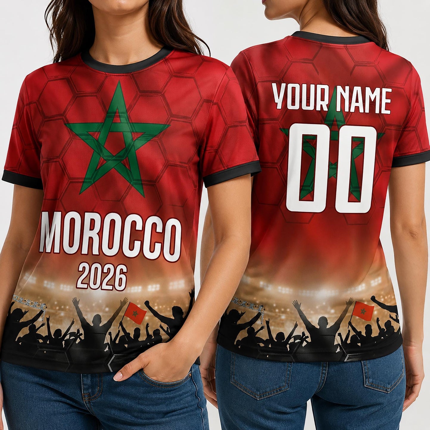 Custom Morocco Soccer Jersey 2026 World Cup, Personalized Name Number Shirt, Unisex Fan Apparel Gift | CD90