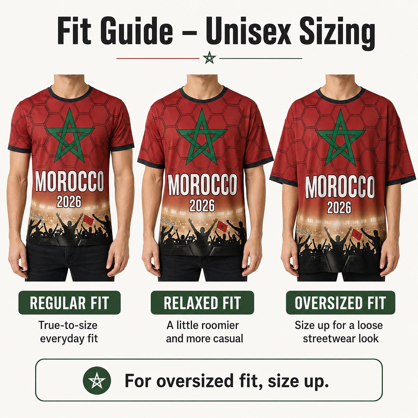 Custom Morocco Soccer Jersey 2026 World Cup, Personalized Name Number Shirt, Unisex Fan Apparel Gift | CD90