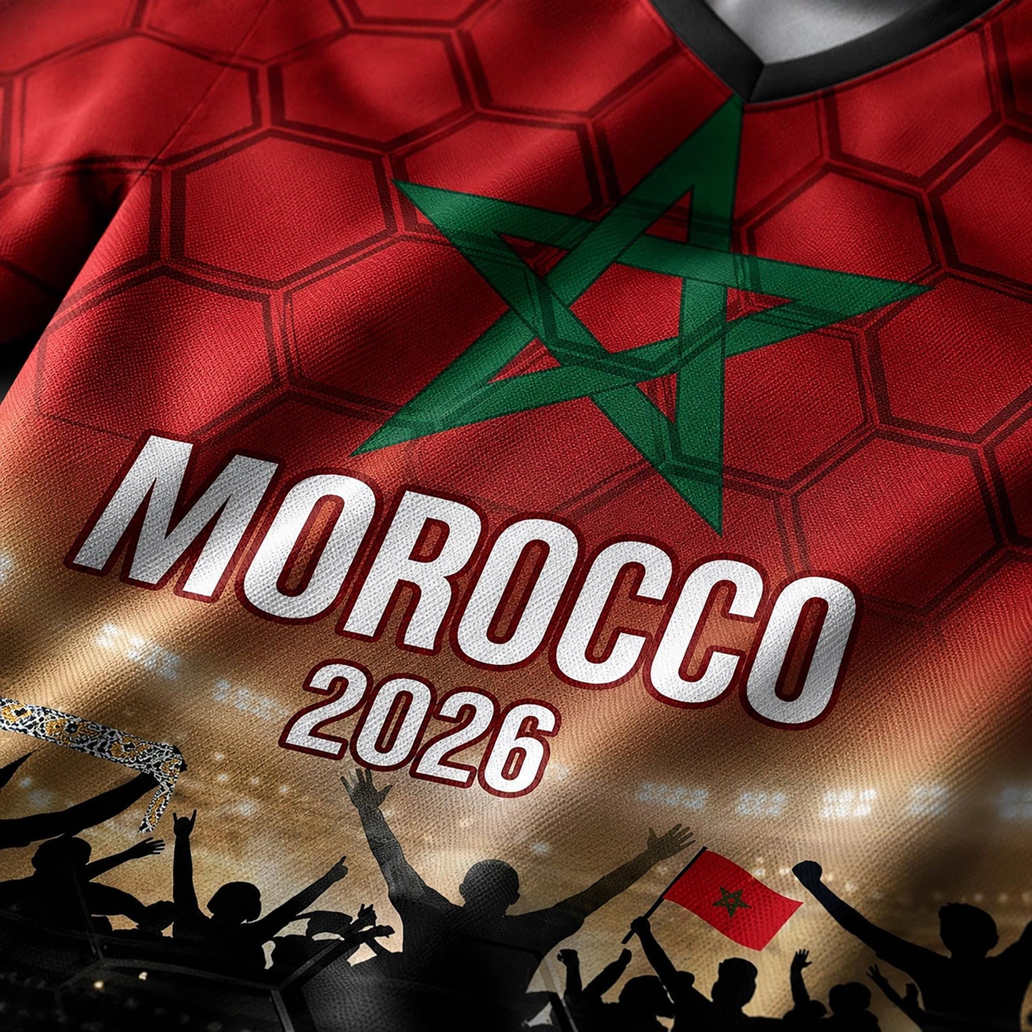 Custom Morocco Soccer Jersey 2026 World Cup, Personalized Name Number Shirt, Unisex Fan Apparel Gift | CD90