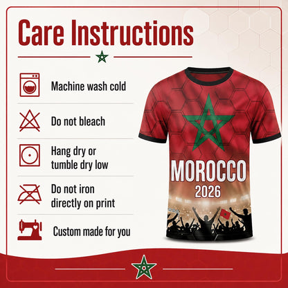 Custom Morocco Soccer Jersey 2026 World Cup, Personalized Name Number Shirt, Unisex Fan Apparel Gift | CD90