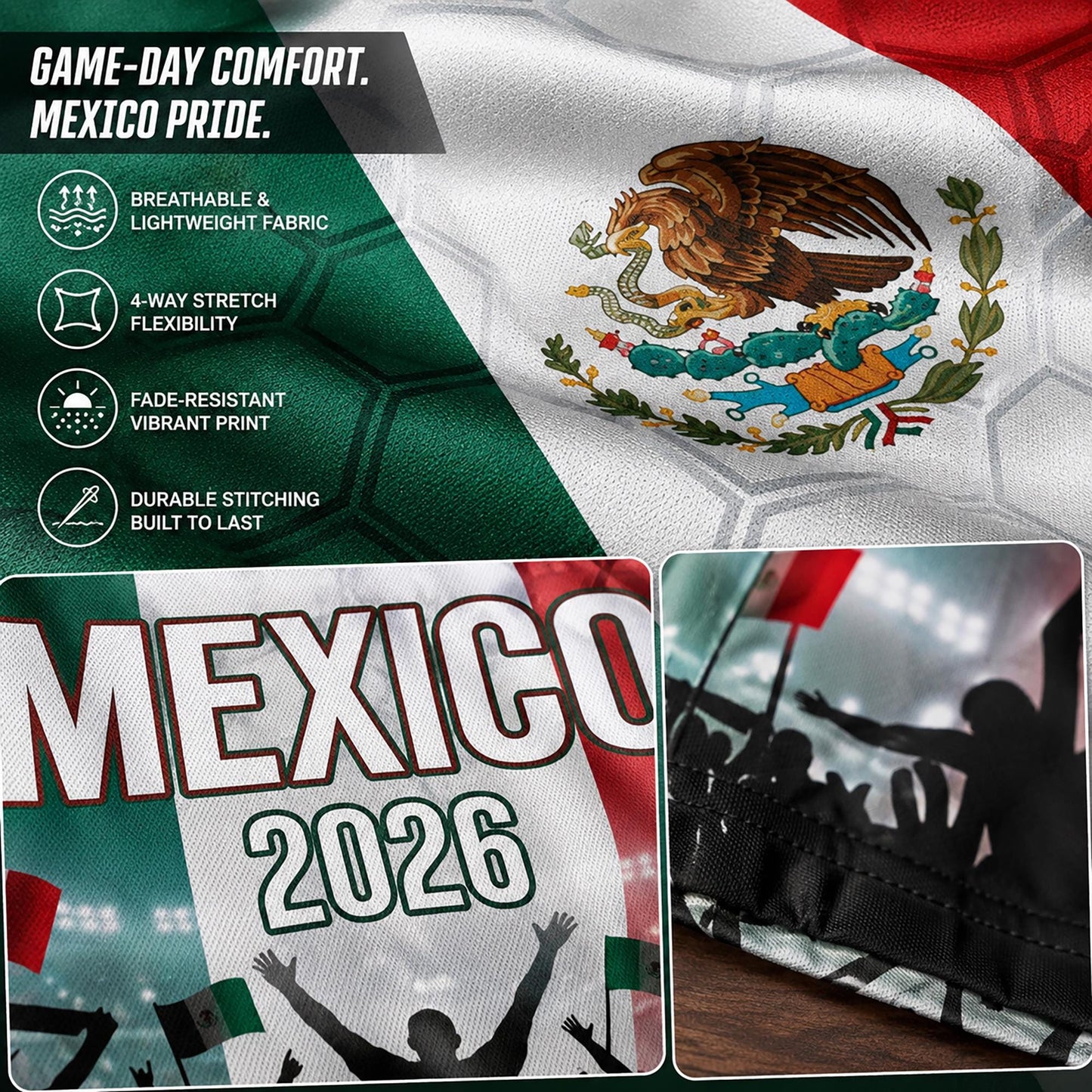 Custom Mexico Crop Top Soccer Jersey 2026, Personalized Name Number World Cup Shirt for Women, Game Day Fan Gift | GA58