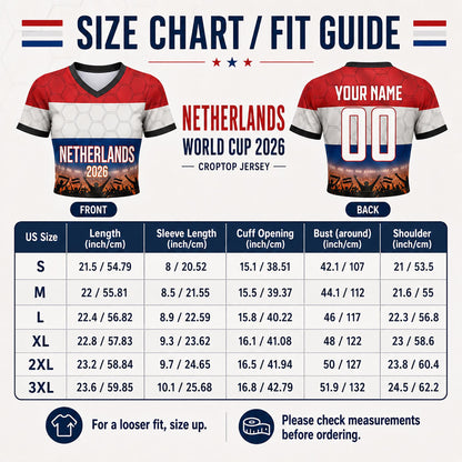Custom Netherlands Crop Top Soccer Jersey 2026, Personalized Name Number World Cup Shirt for Women, Game Day Fan Gift | IH70