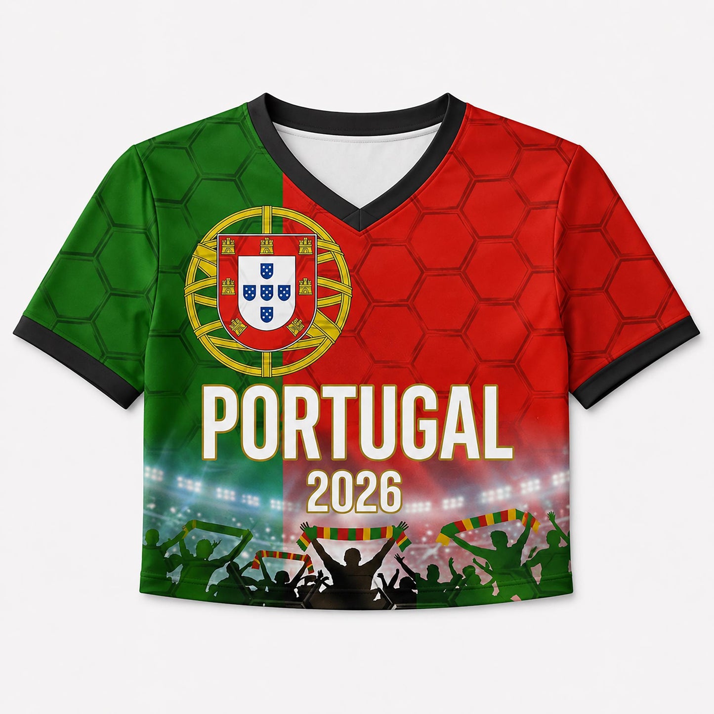 Custom Portugal Crop Top Soccer Jersey 2026, Personalized Name Number World Cup Shirt for Women, Game Day Fan Gift | PU55