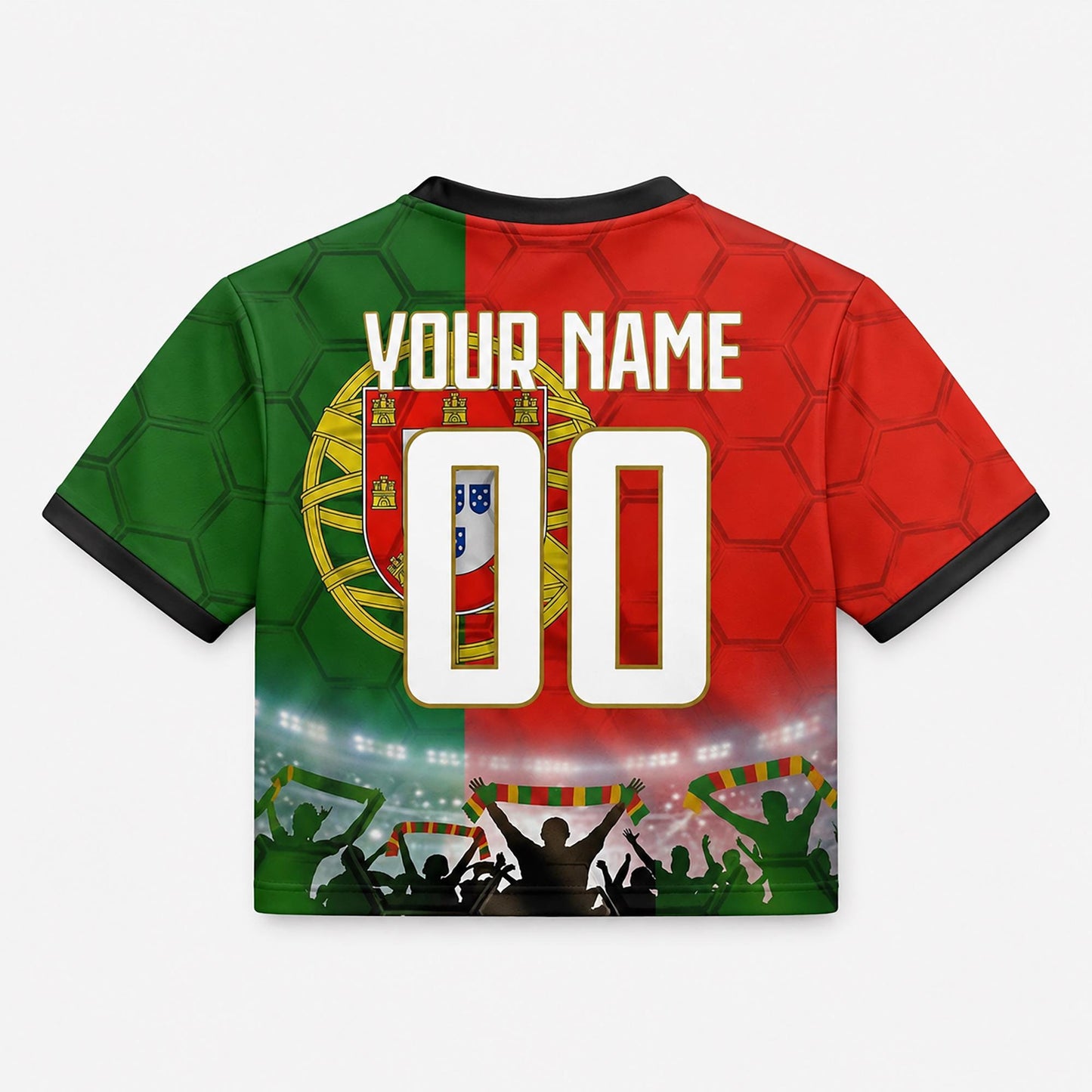 Custom Portugal Crop Top Soccer Jersey 2026, Personalized Name Number World Cup Shirt for Women, Game Day Fan Gift | PU55