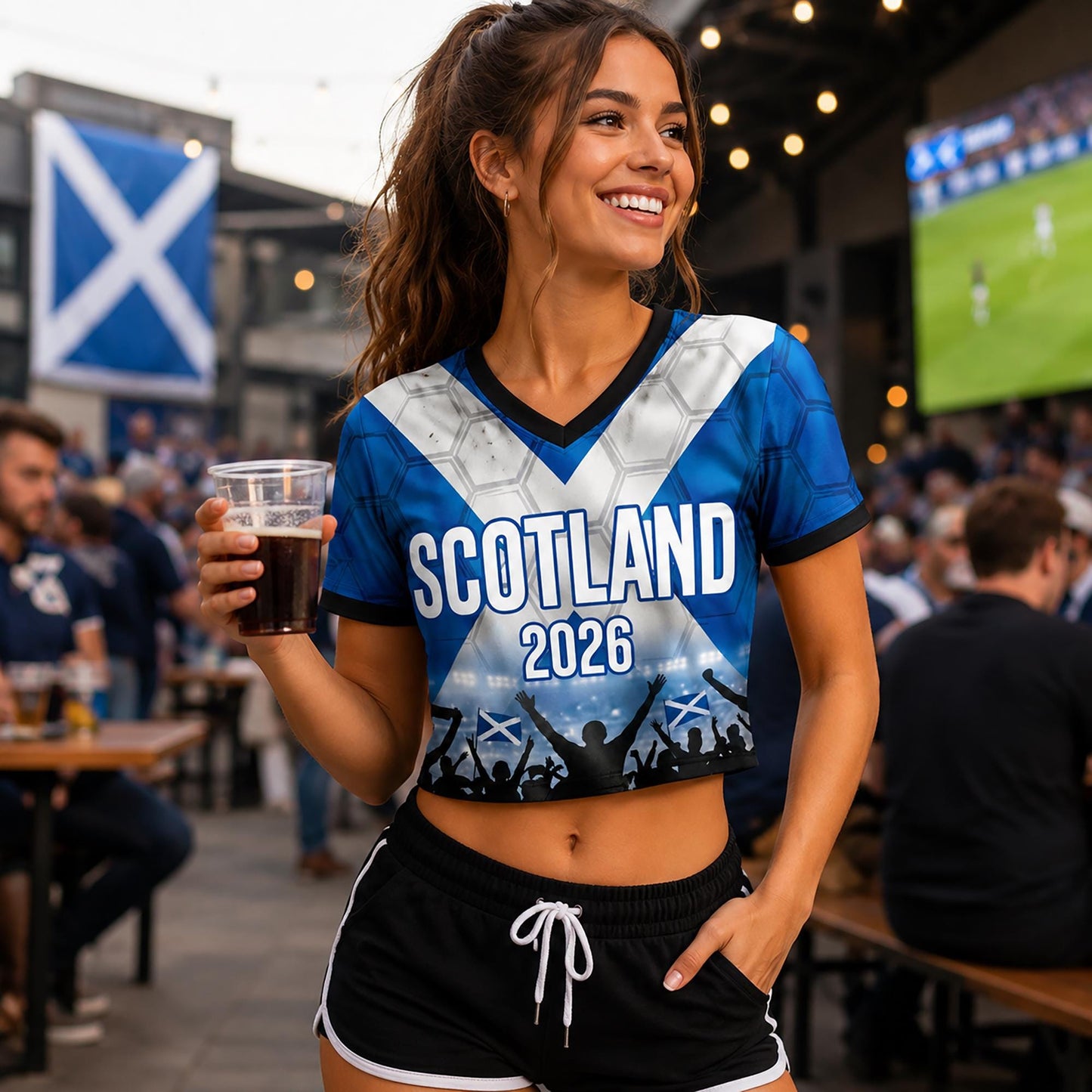 Custom Scotland Crop Top Soccer Jersey 2026, Personalized Name Number World Cup Shirt for Women, Game Day Fan Gift | RY63