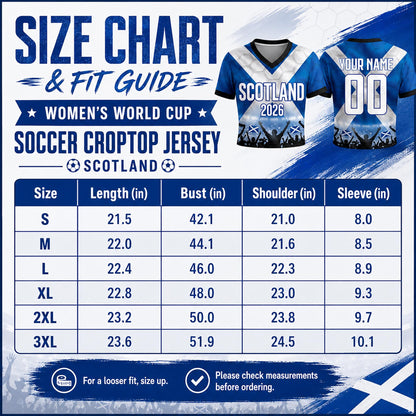 Custom Scotland Crop Top Soccer Jersey 2026, Personalized Name Number World Cup Shirt for Women, Game Day Fan Gift | RY63