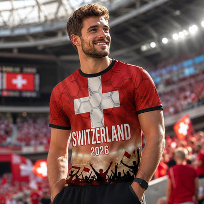 Custom Switzerland Soccer Jersey 2026 World Cup, Personalized Name Number Shirt, Unisex Fan Apparel Gift | MB37