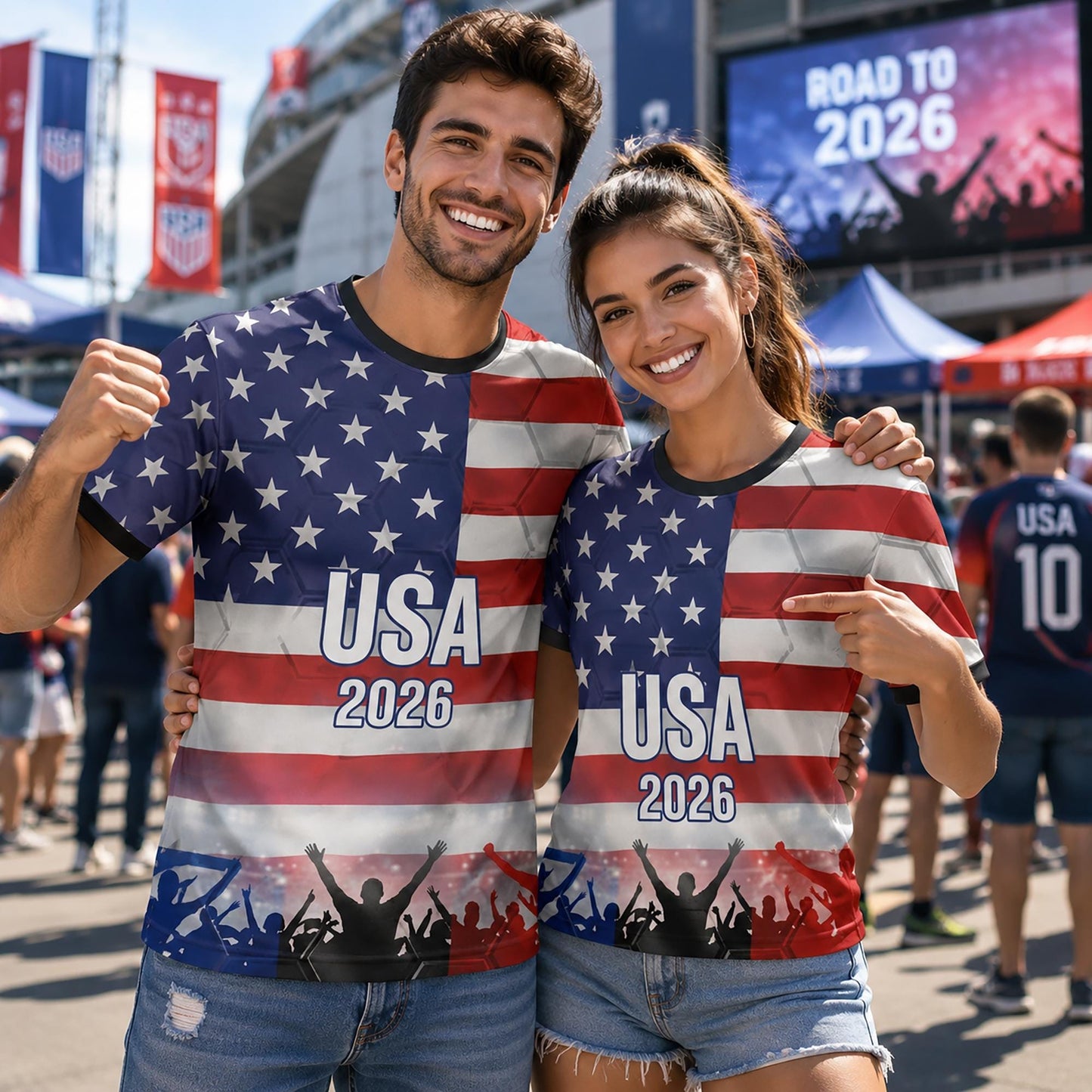 Custom USA Soccer Jersey 2026 World Cup, Personalized Name Number Shirt, Unisex Fan Apparel Gift | DB92