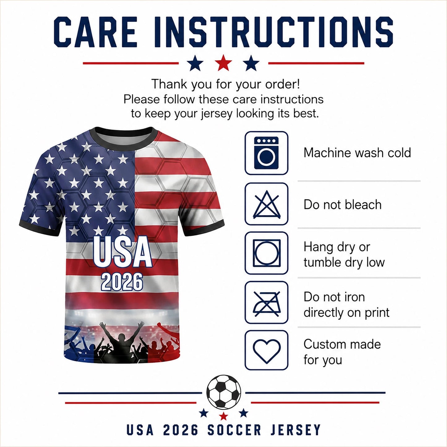 Custom USA Soccer Jersey 2026 World Cup, Personalized Name Number Shirt, Unisex Fan Apparel Gift | DB92