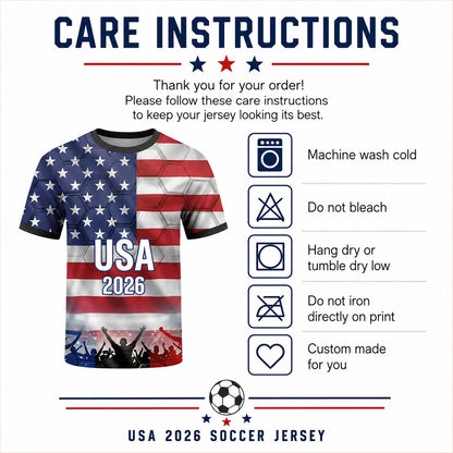 Custom USA Soccer Jersey 2026 World Cup, Personalized Name Number Shirt, Unisex Fan Apparel Gift | DB92