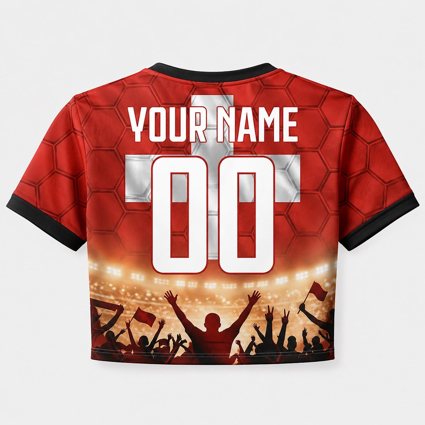 Custom Switzerland Crop Top Soccer Jersey 2026, Personalized Name Number World Cup Shirt for Women, Game Day Fan Gift | DU61