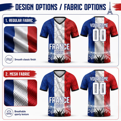 Custom France Soccer Jersey 2026 World Cup, Personalized Name Number Shirt for Men Women Kids, France Fan Apparel Gift | GM99