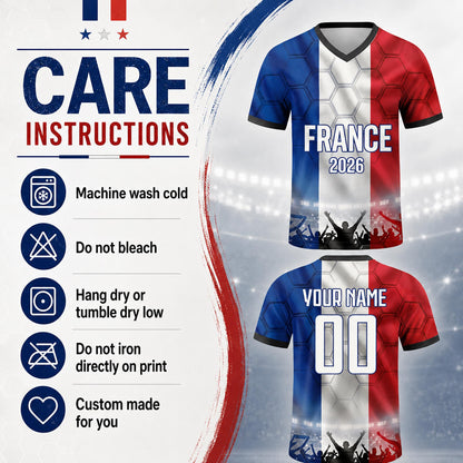 Custom France Soccer Jersey 2026 World Cup, Personalized Name Number Shirt for Men Women Kids, France Fan Apparel Gift | GM99