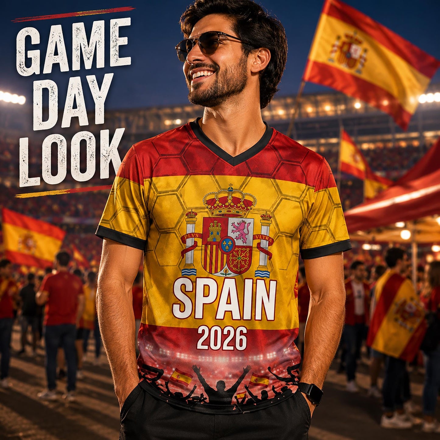 Custom Spain Soccer Jersey 2026 World Cup, Personalized Name Number Shirt for Men Women Kids, Spain Fan Apparel Gift | OP68