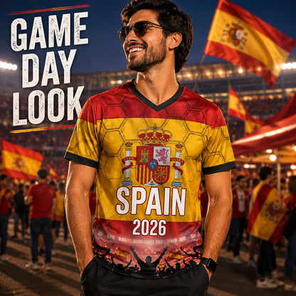 Custom Spain Soccer Jersey 2026 World Cup, Personalized Name Number Shirt for Men Women Kids, Spain Fan Apparel Gift | OP68