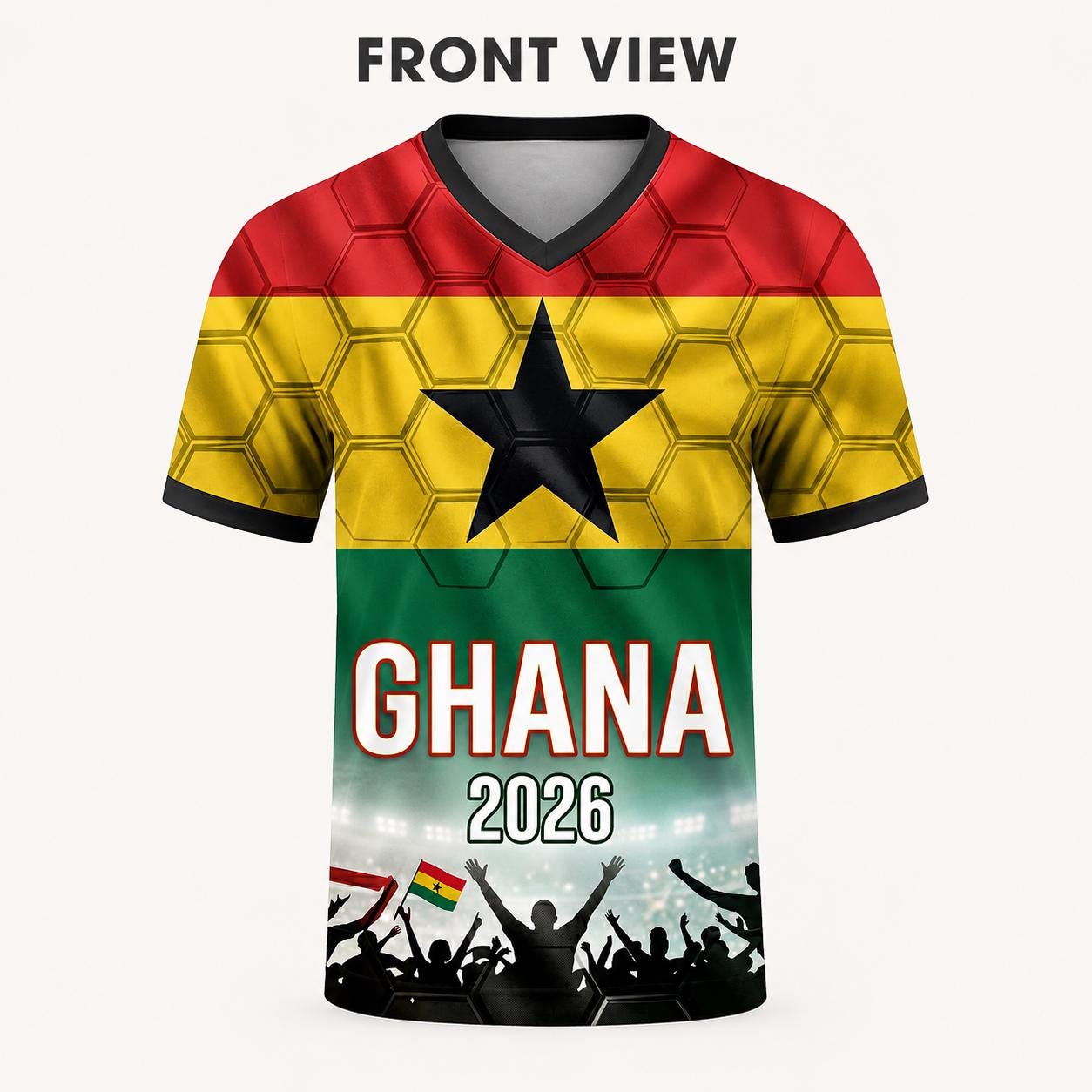 Custom Ghana Soccer Jersey 2026 World Cup, Personalized Name Number Shirt for Men Women Kids, Ghana Fan Apparel Gift | XH33