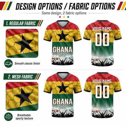 Custom Ghana Soccer Jersey 2026 World Cup, Personalized Name Number Shirt for Men Women Kids, Ghana Fan Apparel Gift | XH33