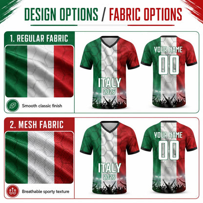 Custom Italy Soccer Jersey 2026 World Cup, Personalized Name Number Shirt for Men Women Kids, Italy Fan Apparel Gift | SK86