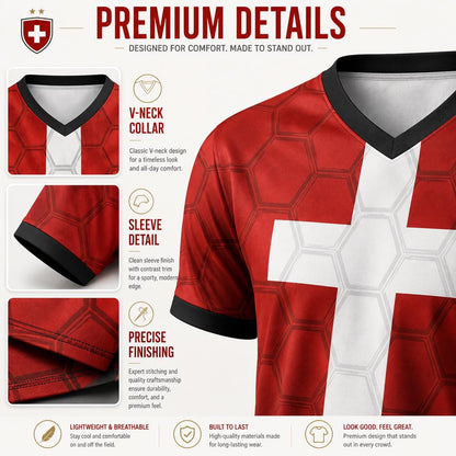 Custom Switzerland Soccer Jersey 2026 World Cup, Personalized Name Number Shirt for Men Women Kids, Switzerland Fan Apparel Gift | AZ96