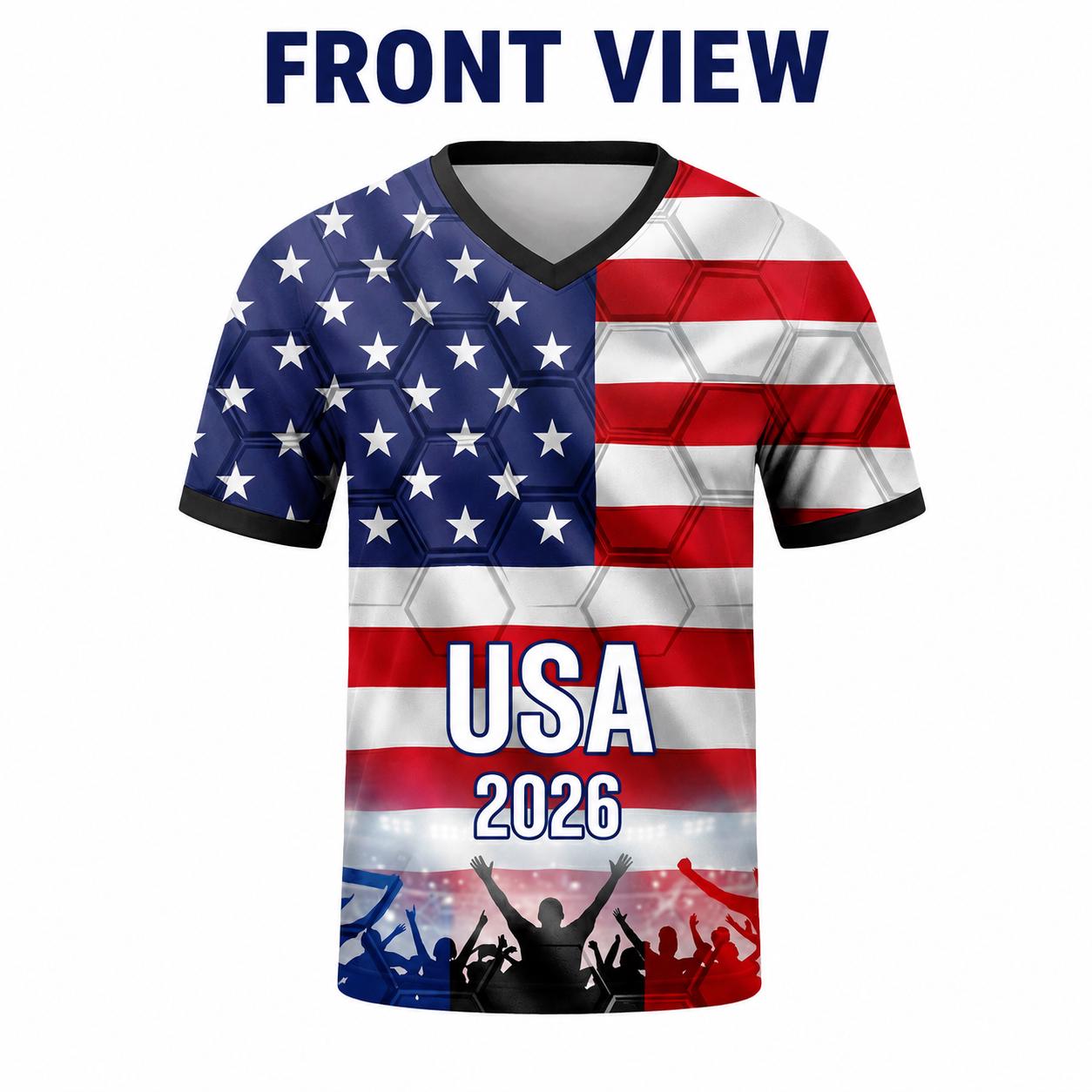 Custom USA Soccer Jersey 2026 World Cup, Personalized Name Number Shirt for Men Women Kids, USA Fan Apparel Gift | LR95