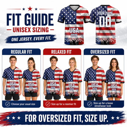 Custom USA Soccer Jersey 2026 World Cup, Personalized Name Number Shirt for Men Women Kids, USA Fan Apparel Gift | LR95