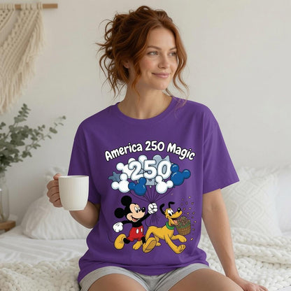America 250 Magic Shirt, Disney Mickey Pluto Comfort Colors Tee, Patriotic 4th of July Shirt, Park Day Gift for Mom | EV25