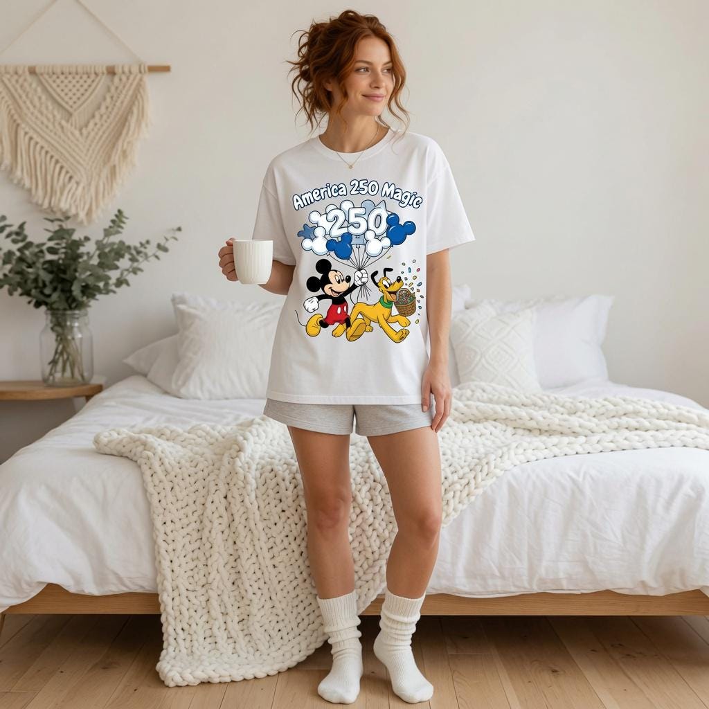 America 250 Magic Shirt, Disney Mickey Pluto Comfort Colors Tee, Patriotic 4th of July Shirt, Park Day Gift for Mom | EV25